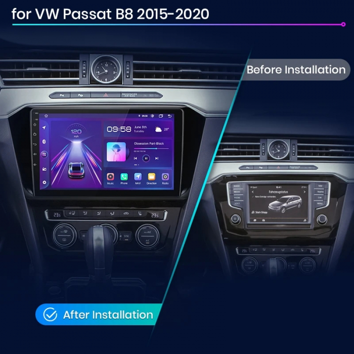 Navigatie Passat B8 (2015-2019) cu Android 12, 8GB RAM 256 GB ROM, SIM 4G, ecran 10.1 Inch,Carplay si Android Auto [5]