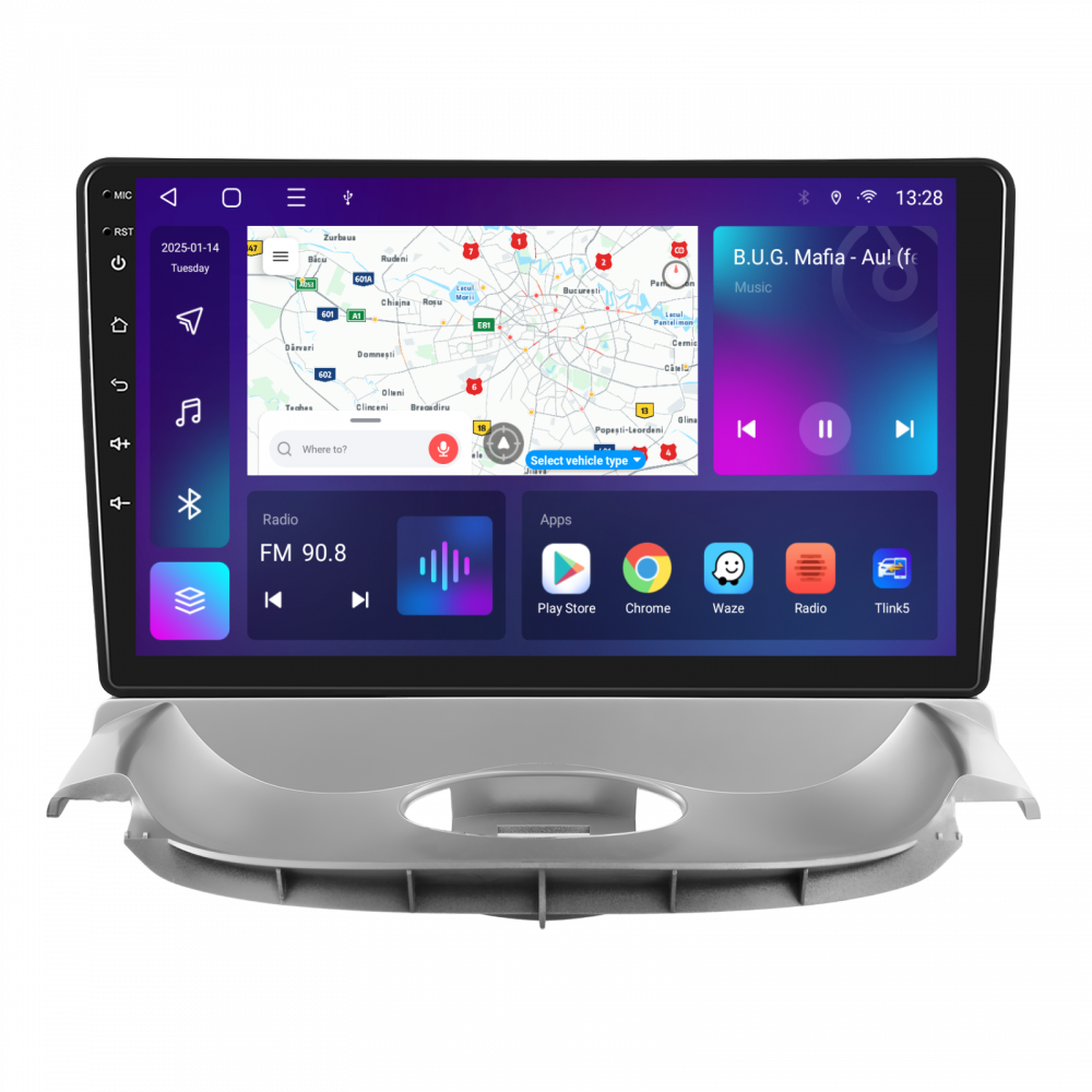 Navigatie Peugeot 206 (2004-2008) Citroen C2 (2006-2013) cu Android, 4GB RAM 64GB ROM, cu SLOT SIM 4G, DSP, ecran 9 Inch, Carplay si Android Auto [1]