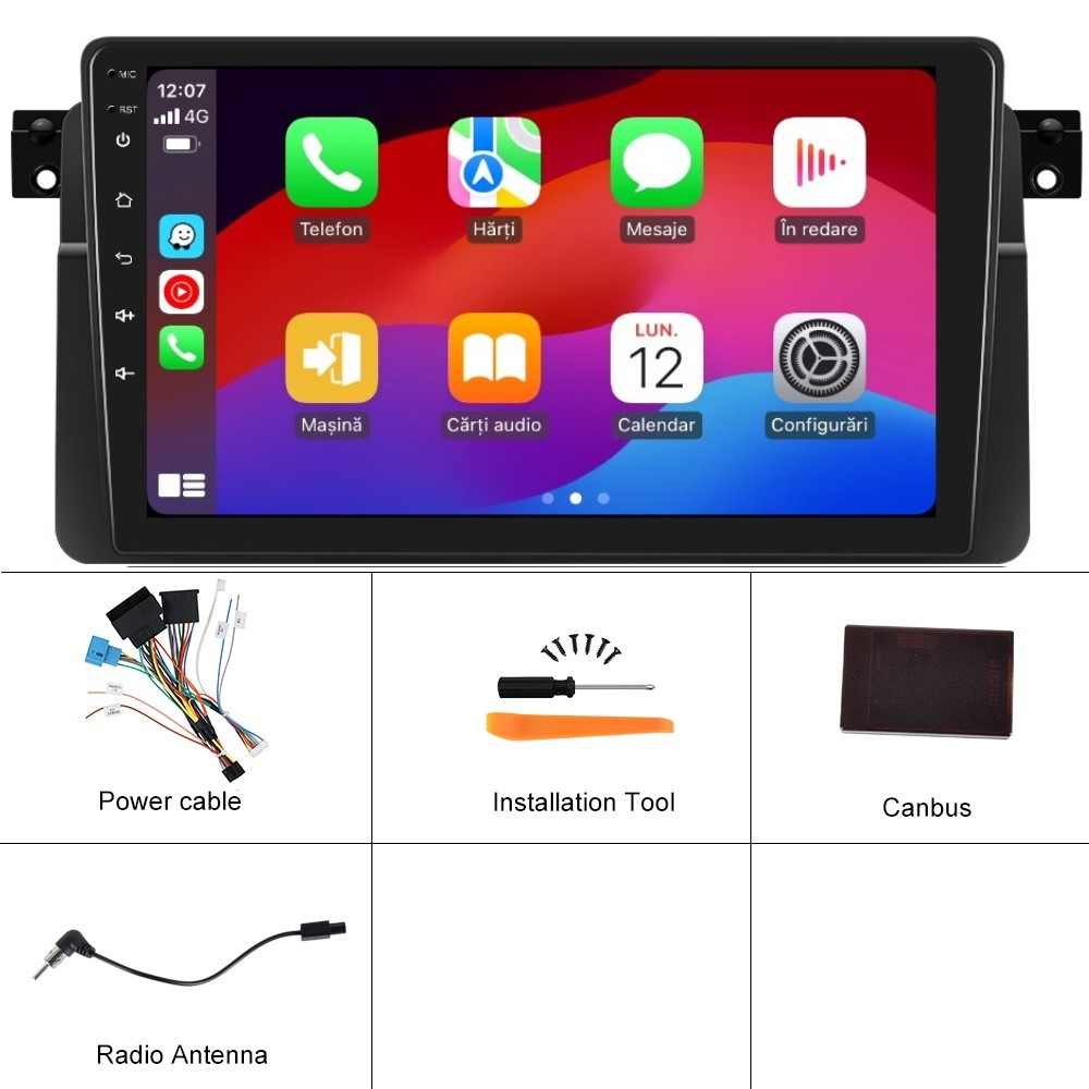 Navigatie BMW E46 (1998-2005) cu Android, 4GB RAM 64GB ROM, DSP, ecran 9 Inch, Carplay si Android Auto [7]