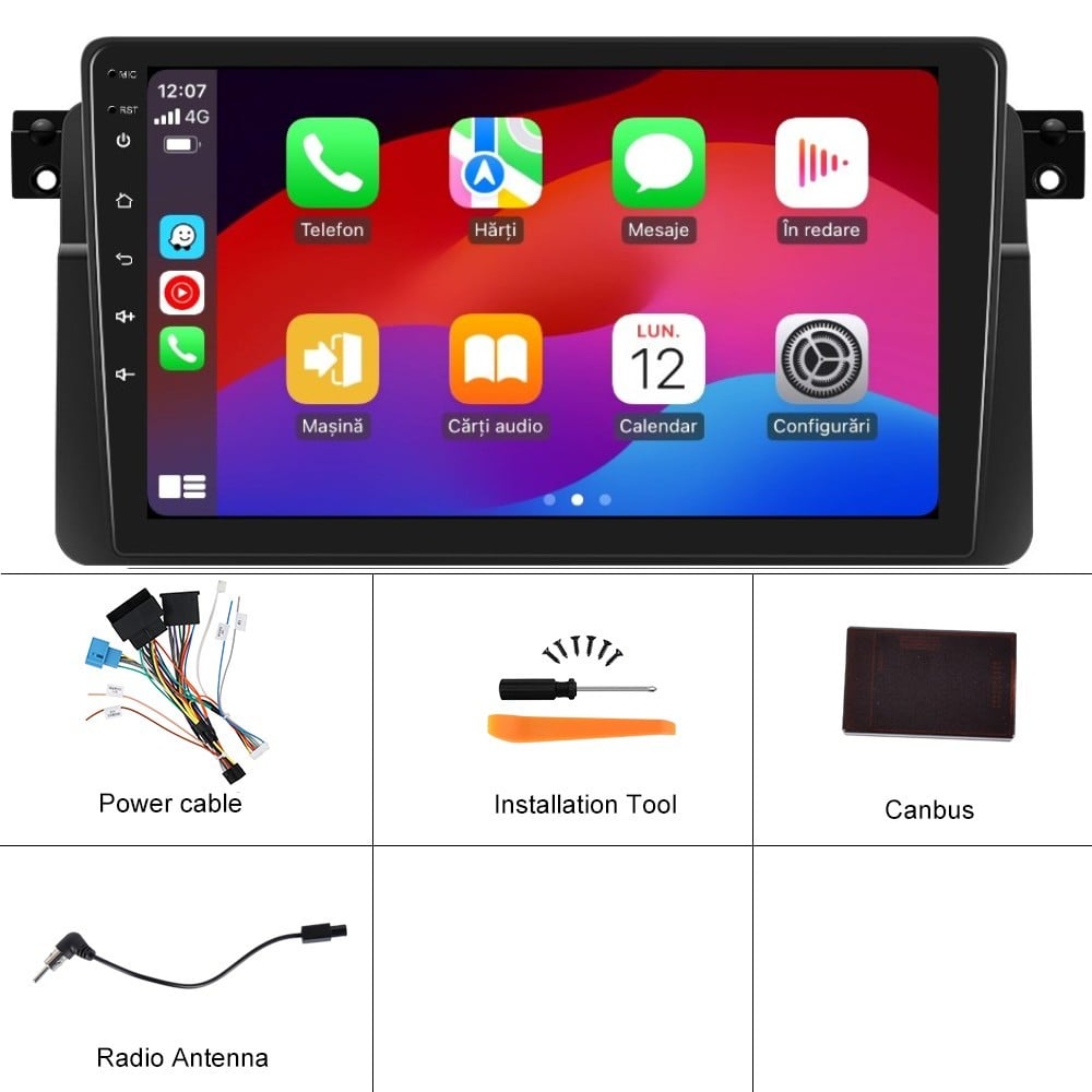 Navigatie BMW E46 (1998-2005) Display INCELL, Android 15, 4GB 128GB, DSP, CarPlay si Android Auto ecran 9 Inch [5]