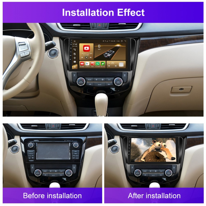 Navigatie NISSAN QASHQAI 2 J11 (2013-2017), Android 12, 4GB RAM 64GB,SLOT SIM 4G,  DSP, Carplay si Android auto, ecran 10.1 inch [2]