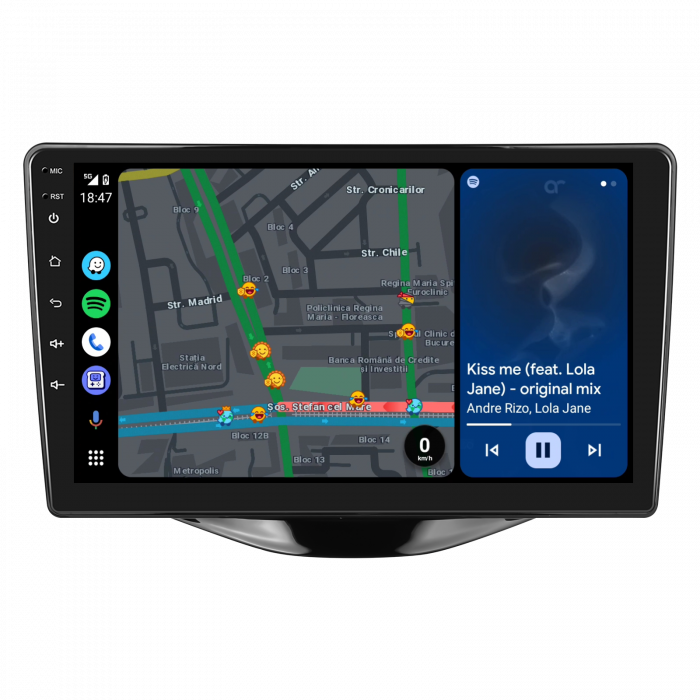 Navigatie Toyota Aygo (2014-2022), Android 12, 4GB RAM 64GB, SLOT SIM 4G, DSP, Carplay si Android auto, ecran 9 inch [9]