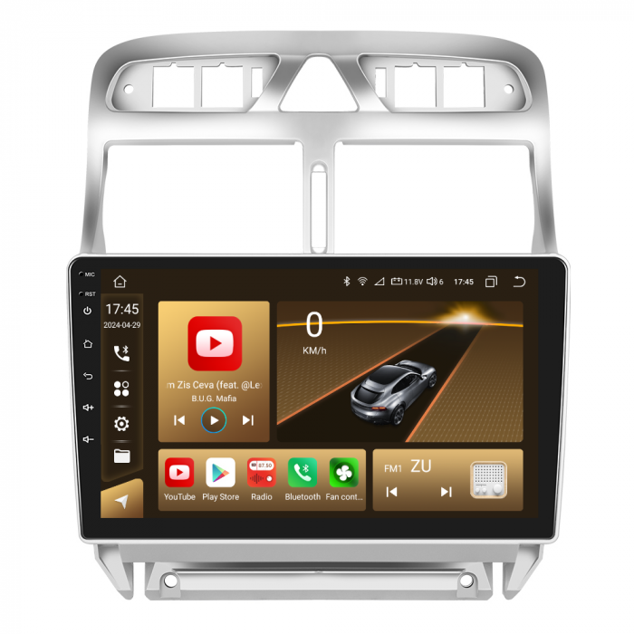 Navigatie Peugeot 307 (2002-2013) Android 12, 8GB RAM 128GB,SLOT SIM 4G, DSP, Carplay si Android Auto ecran 9 inch [4]
