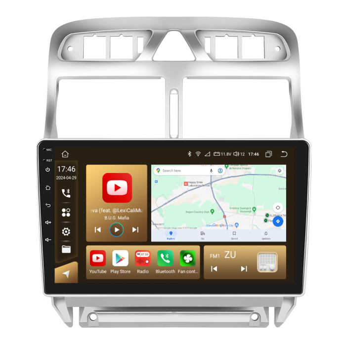 Navigatie Peugeot 307 (2002-2013) Android 12, 8GB RAM 128GB,SLOT SIM 4G, DSP, Carplay si Android Auto ecran 9 inch [2]