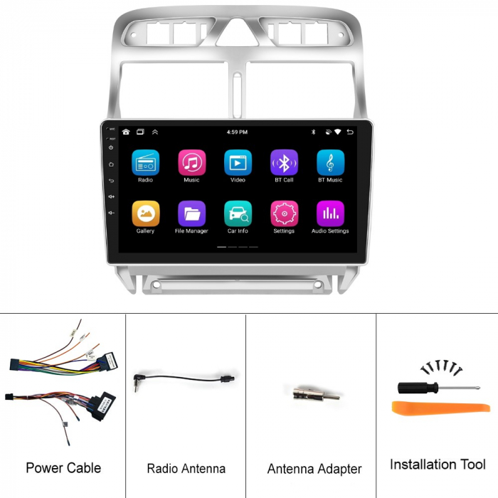Navigatie Peugeot 307 (2007-2013) cu Android 12, 2GB RAM 32 GB ROM, DPS, Carplay si Android Auto,ecran 9 inch [8]