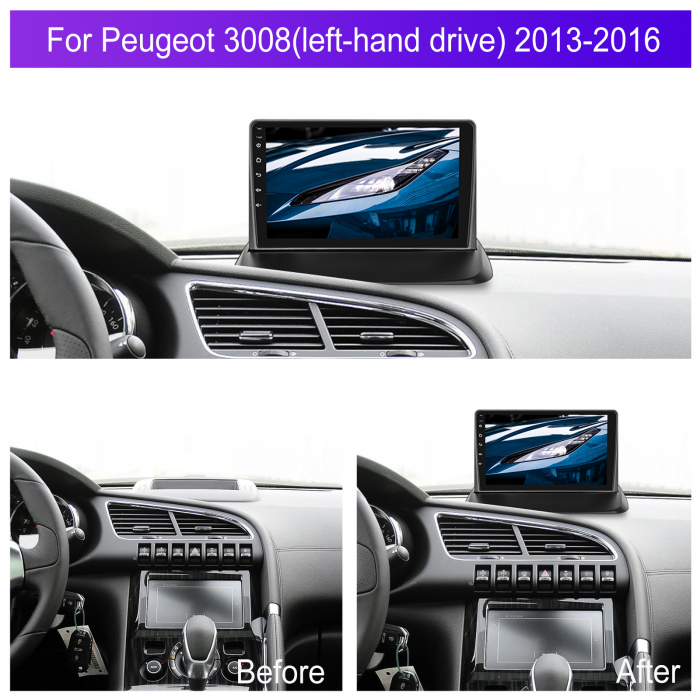 Navigatie Peugeot 3008 (2013-2016), Android 12, 4GB RAM 64GB, SLOT SIM 4G, DSP, Carplay si Android auto, ecran 9 inch [4]