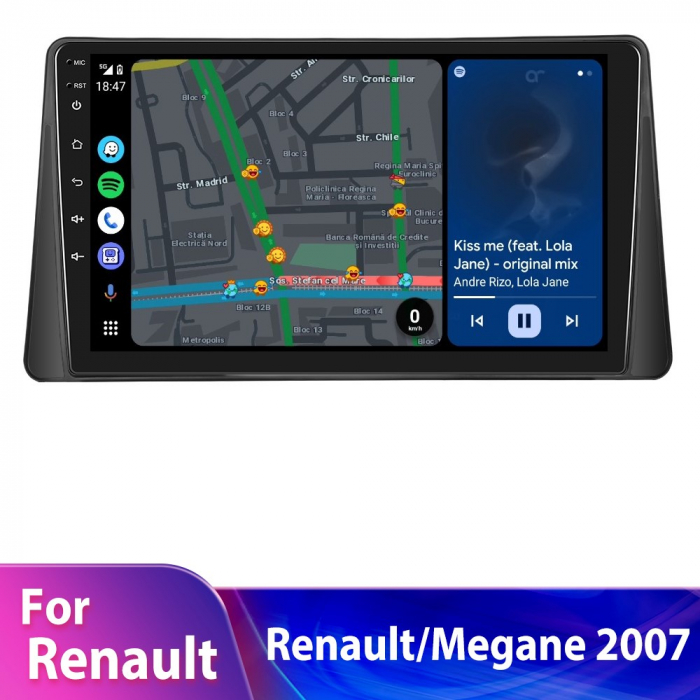 Navigatie Renault Megane 2 (2001-2009), Android 12, 4GB RAM 64GB,SLOT SIM 4G, DSP, Carplay si Android auto, ecran 9 inch [6]
