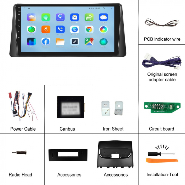 Navigatie Renault Megane 2 (2001-2009), Android 12, 4GB RAM 64GB,SLOT SIM 4G, DSP, Carplay si Android auto, ecran 9 inch [9]