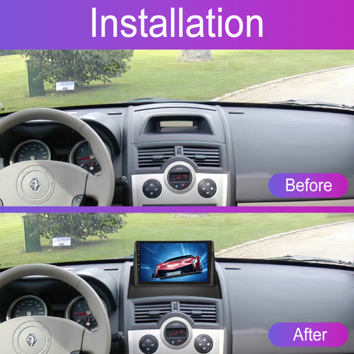 Navigatie Renault Megane 2 (2001-2009), Android 12, 4GB RAM 64GB,SLOT SIM 4G, DSP, Carplay si Android auto, ecran 9 inch [5]