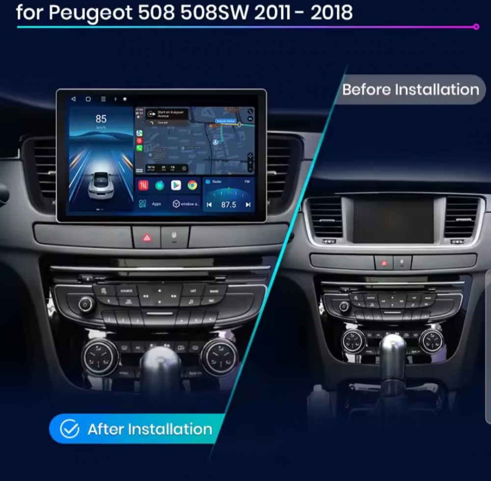 Navigatie Peugeot 508 (2012-2016) 13.1 inch 2K QLED, cu Android 12, 4GB RAM 64GB, SLOT SIM 4G, DSP, CarPlay si Android Auto [5]