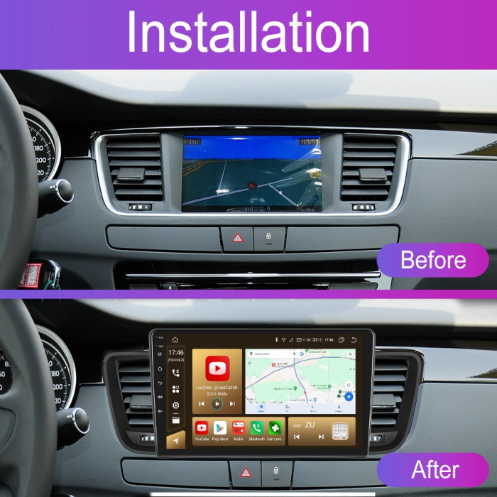 Navigatie Peugeot 508 (2012-2016) cu Android 12, 8GB RAM 128 GB, SLOT SIM 4G, DSP, CarPlay si Android Auto, ecran 9 inch [2]
