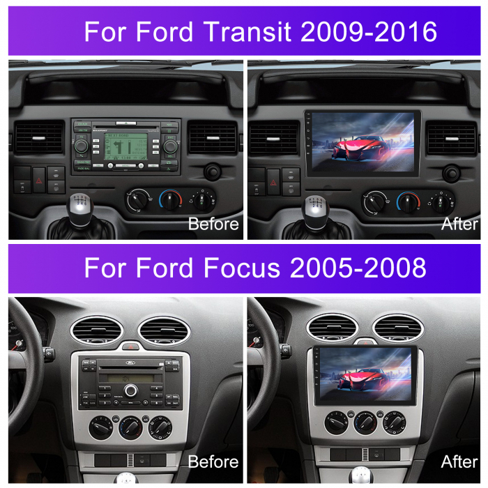 Navigatie Ford Focus MK 2 (2005-2008), Android 12, 2GB RAM 32GB, DSP, Carplay si Android auto, ecran 9 inch [5]