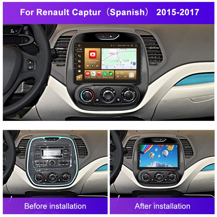 Navigatie Renault Captur (2015-2019) Android 12, 4GB 64GB SIM 4G, Carplay si Android Auto, DSP, Ecran 9 inch [6]