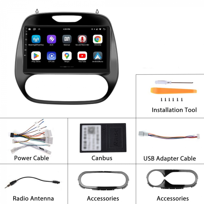 Navigatie Renault Captur (2015-2019) Android 12, 8GB 128GB SIM 4G, Carplay si Android Auto, DSP, Ecran 9 inch [16]
