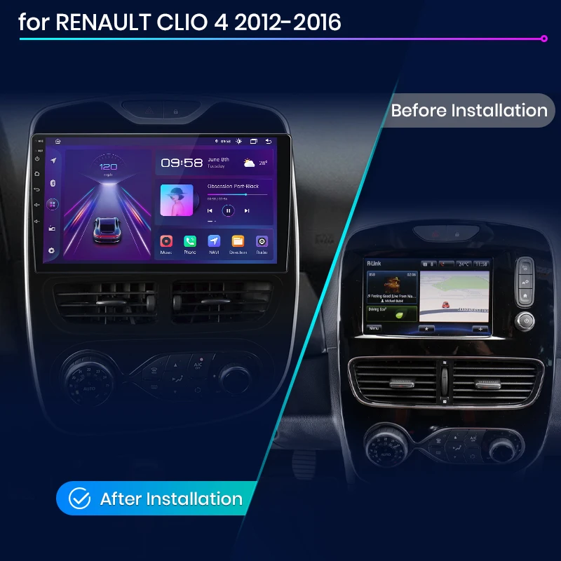 Autoradio Android Carplay pour Clio 4 (2012-2020)