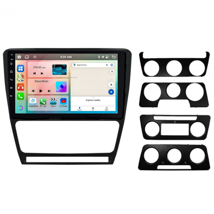 Navigatie Skoda Octavia 2 (2004-2013) cu Android 13, 4GB RAM 64GB ROM, CarPlay si Android Auto Wi-fi, Youtube, Waze, ecran HD 10.1 Inch [6]
