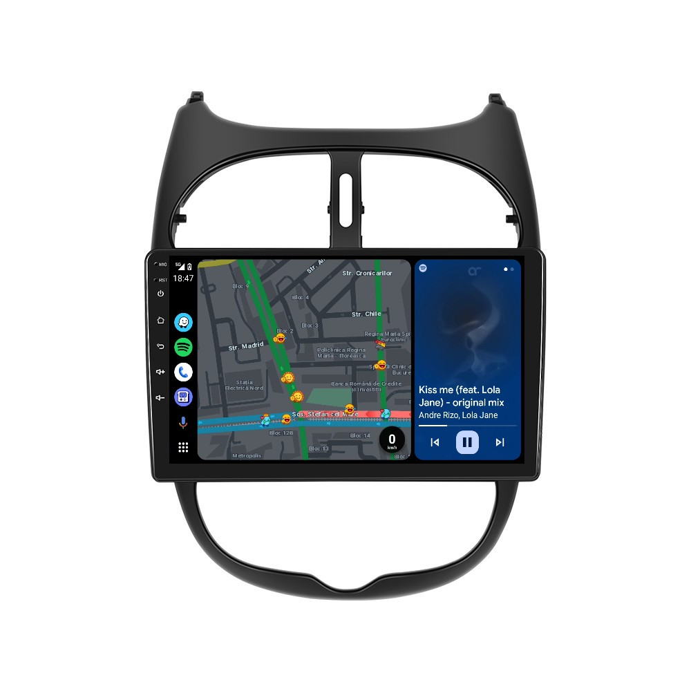 Navigatie Peugeot 206 Citroen C2 (2002-2010) OEM cu Android, 4GB RAM 64GB ROM, DSP, ecran 9 Inch,Carplay si Android Auto [6]