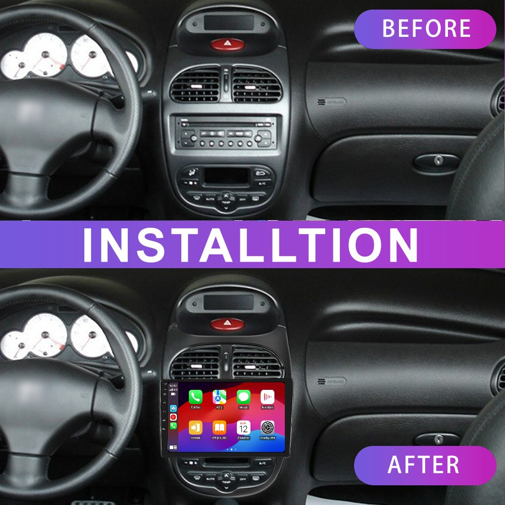 Navigatie Peugeot 206 Citroen C2 (2002-2010) OEM cu Android, 4GB RAM 64GB ROM, DSP, ecran 9 Inch,Carplay si Android Auto [2]