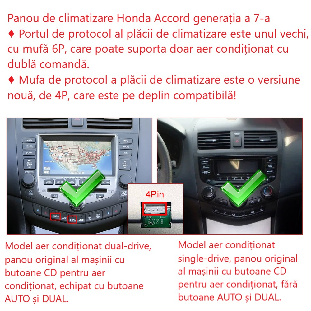Navigație Honda Accord (2003-2007) cu Android, 4GB RAM 64GB ROM, cu SLOT SIM 4G, DSP, ecran 10 Inch,Carplay si Android Auto [9]