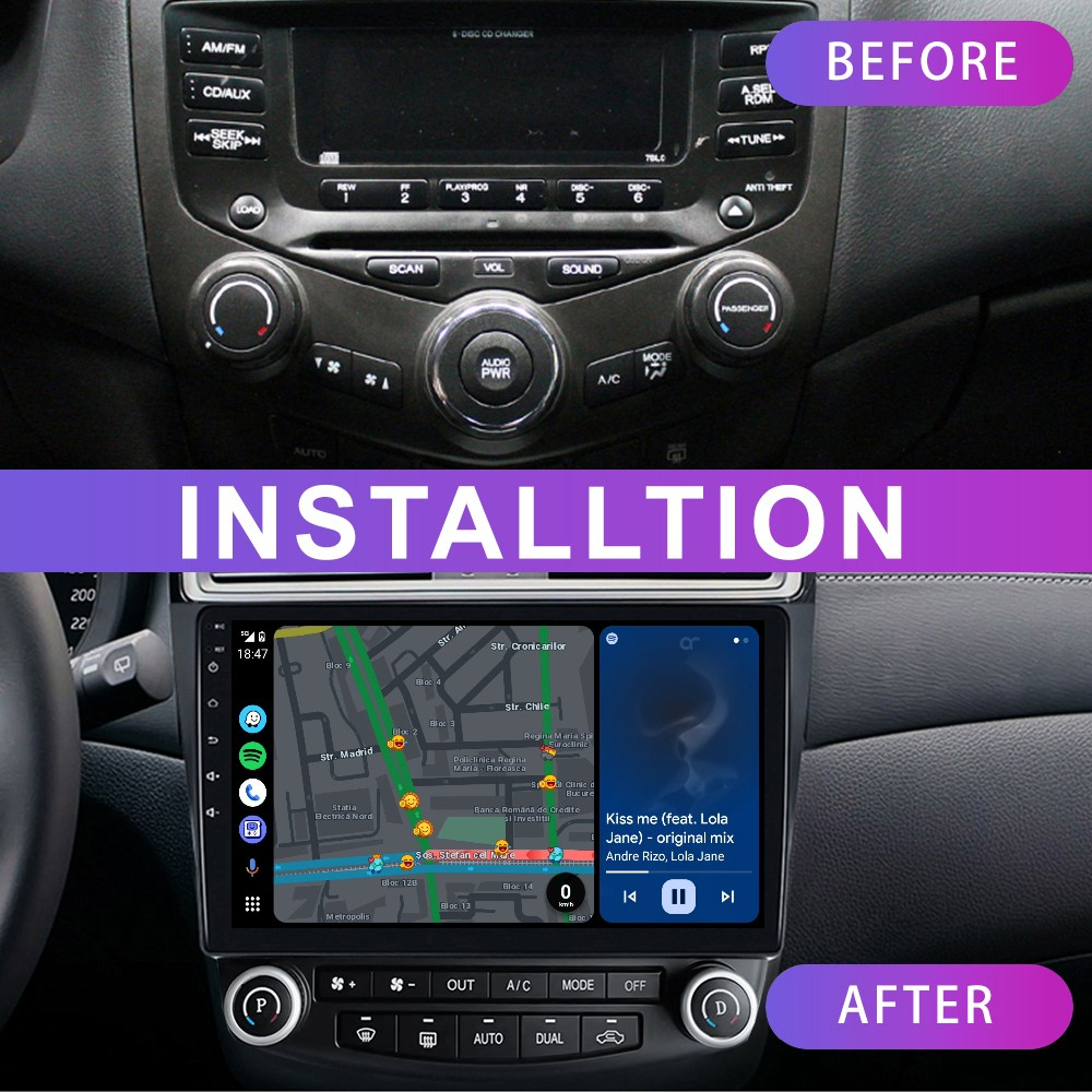 Navigație Honda (2003-2007) cu Android, 4GB RAM 64GB ROM, DSP, ecran 10 Inch,Carplay si Android Auto [3]