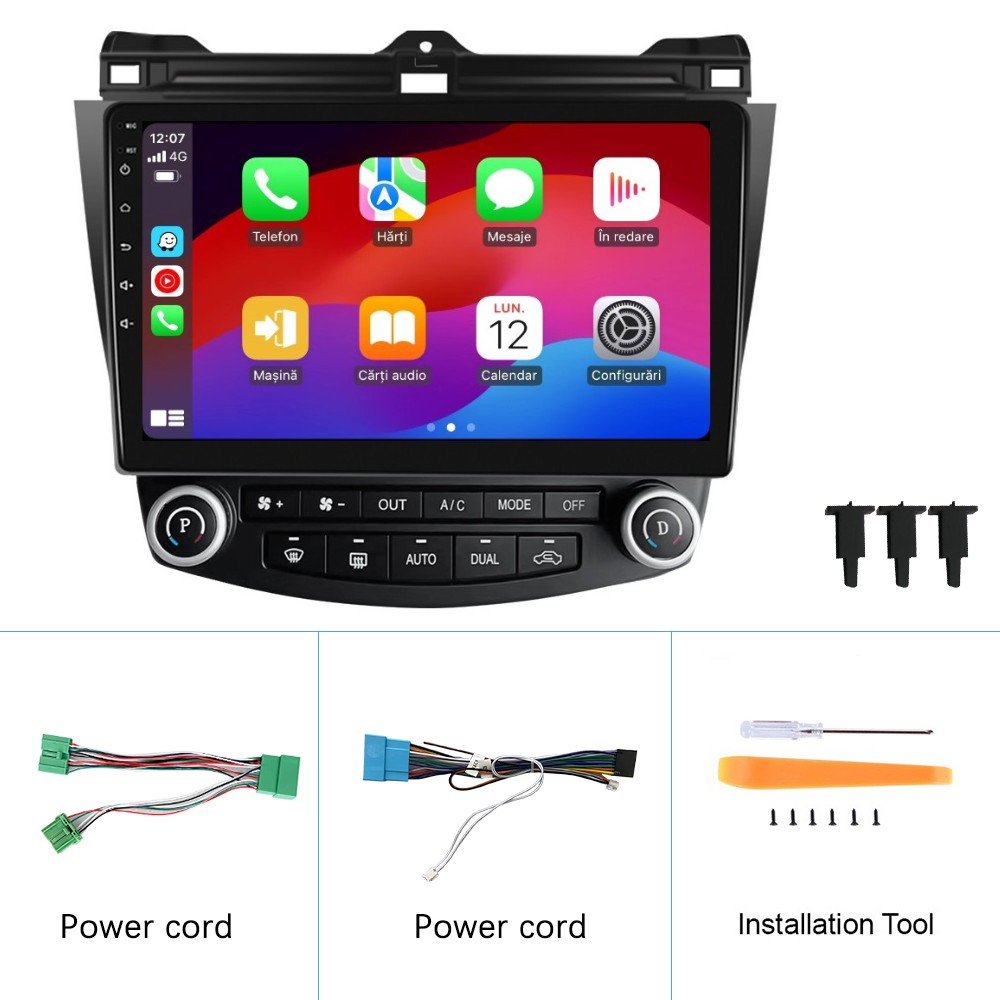 Navigație Honda Accord (2003-2007) cu Android, 8GB RAM 128GB ROM, cu SLOT SIM 4G, DSP, ecran 10 Inch,Carplay si Android Auto [12]