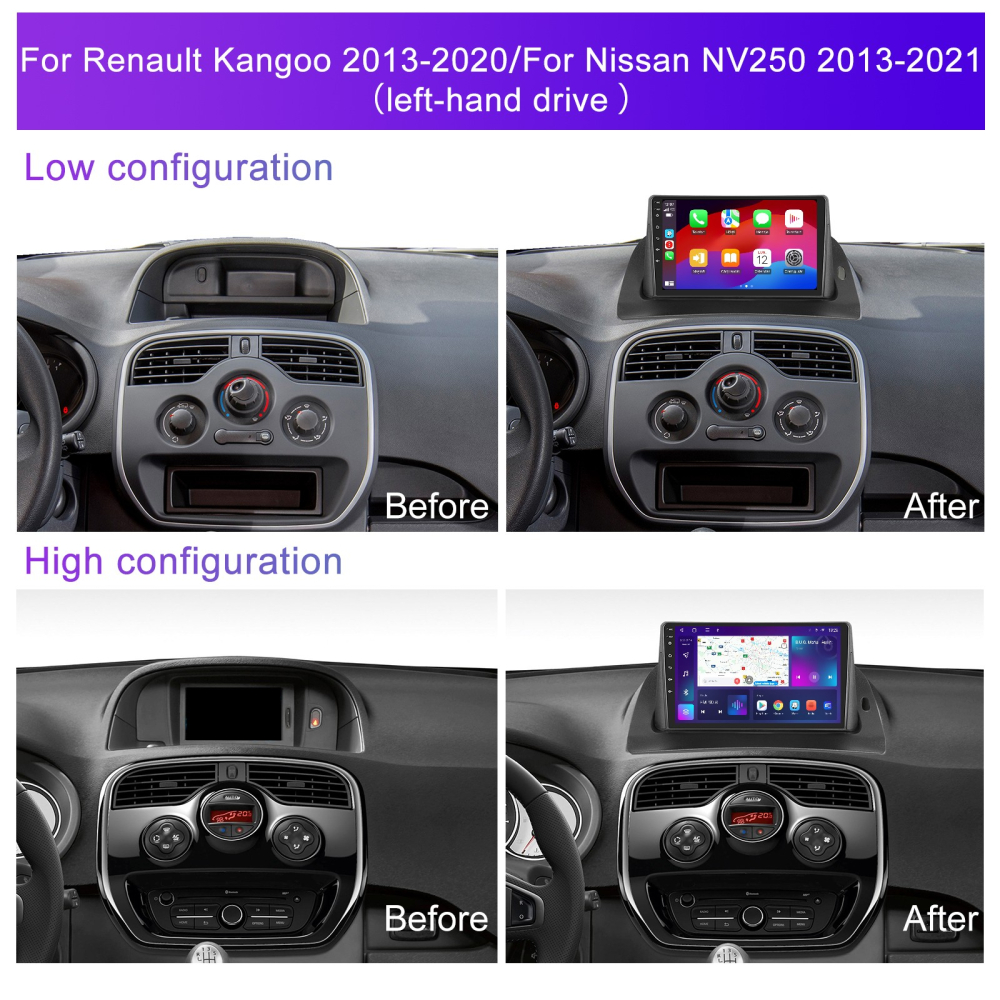 Navigatie Renault Kangoo (2013-2020) si Nissan NV250 (2013-2021), Android 13, 2GB RAM 32GB, DSP, Carplay si Android auto, ecran 9 inch [6]