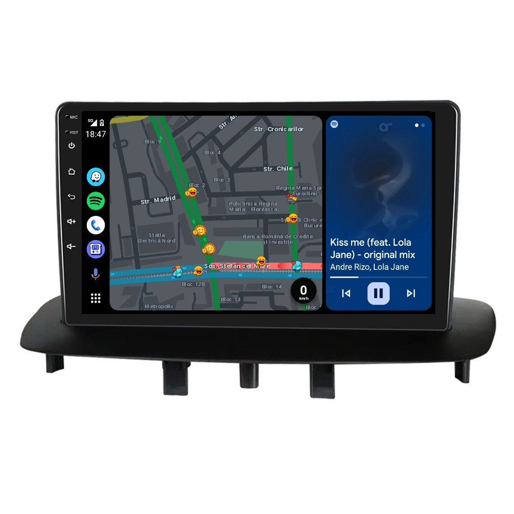 Navigatie Renault Megane 3 | Fluence (2009-2015) cu Android, 2GB RAM 32 GB ROM ecran 9 Inch,Carplay si Android Auto Wifi [4]