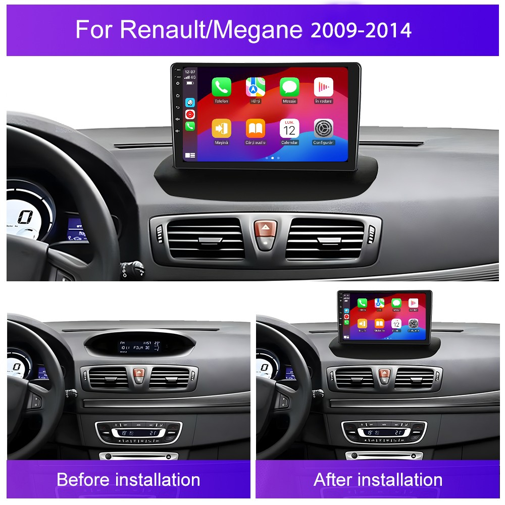 Navigatie Renault Megane 3 | Fluence (2009-2015) cu Android, 2GB RAM 32 GB ROM ecran 9 Inch,Carplay si Android Auto Wifi [2]