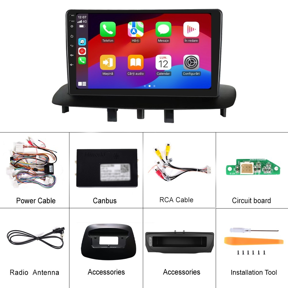 Navigatie Renault Megane 3 | Fluence (2009-2015) cu Android, 2GB RAM 32 GB ROM ecran 9 Inch,Carplay si Android Auto Wifi [15]