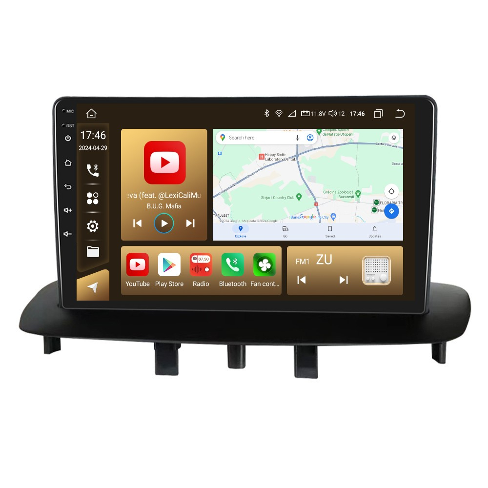 Navigatie Renault Megane 3 | Fluence (2009-2015) cu Android, 8 GB RAM 128 GB ROM, DSP, 4G SIM, ecran 9 Inch,Carplay si Android Auto Wifi [1]