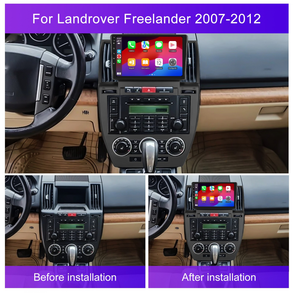 Navigatie Landrover Freelander (2007-2012) cu Android, 8 GB RAM 128 GB ROM, DSP, 4G SIM, ecran 9 Inch,Carplay si Android Auto Wifi [2]