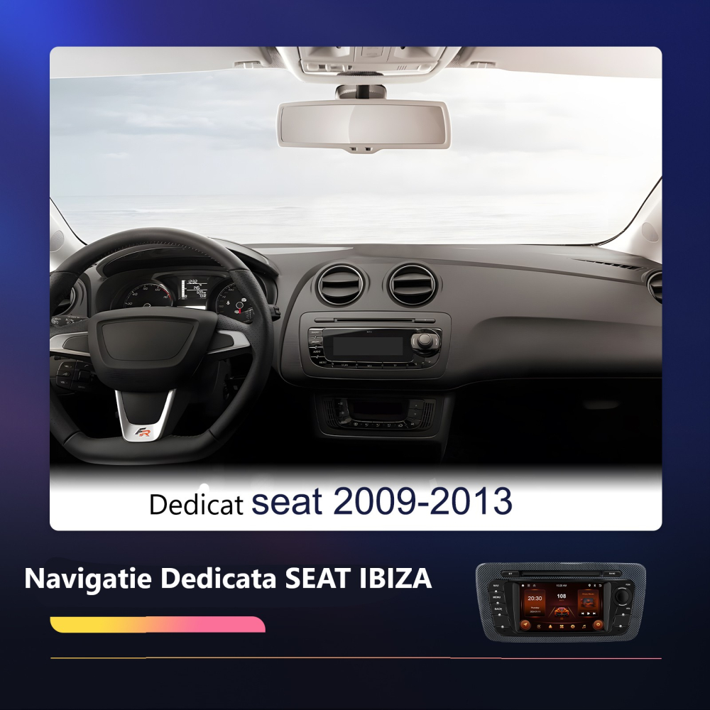 Navigație Seat Ibiza (2009-2013) cu Android, 2GB RAM 64GB ROM, DSP, ecran 7 inch, Carplay si Android Auto [2]