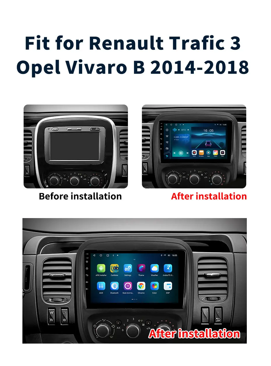 Navigatie Opel Vivaro (2015–2019) cu Android 13, 8GB 128GB, SIM 4G, CarPlay si Android Auto, ecaran 9 inch [6]