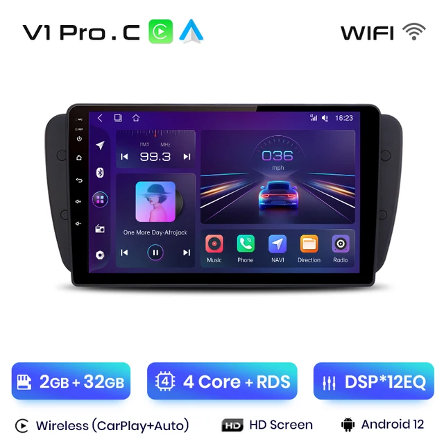 Navigatie Seat Ibiza (2008-2017) cu Android 12 ecran 9 Inch, 2GB RAM 32 GB ROM,DSP, Carplay si Android Auto [2]
