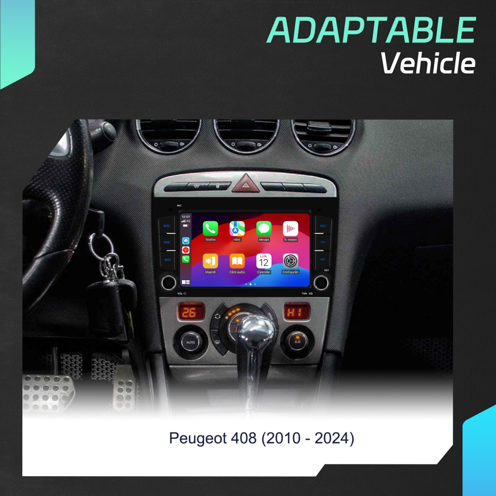 Navigație Peugeot 408 (2010-2024) cu Android, 4GB RAM 64GB ROM, DSP, ecran 7 inch, Carplay si Android Auto [2]
