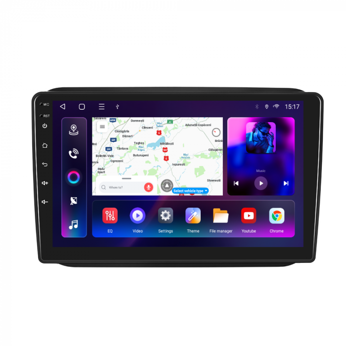 Navigatie Skoda Fabia 2 (2007-2014) cu Android 12, 4GB RAM 64GB, SLOT SIM 4G, DSP, CarPlay si Android Auto, ecran 10 inch [1]