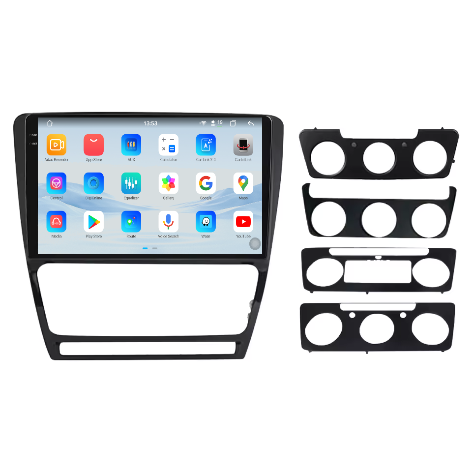 Navigatie Skoda Octavia 2 (2004-2013) Android 14, 12GB RAM, 256GB ROM, Ecran 10.33 inch 2K QLED, Ramă Neagră [2]