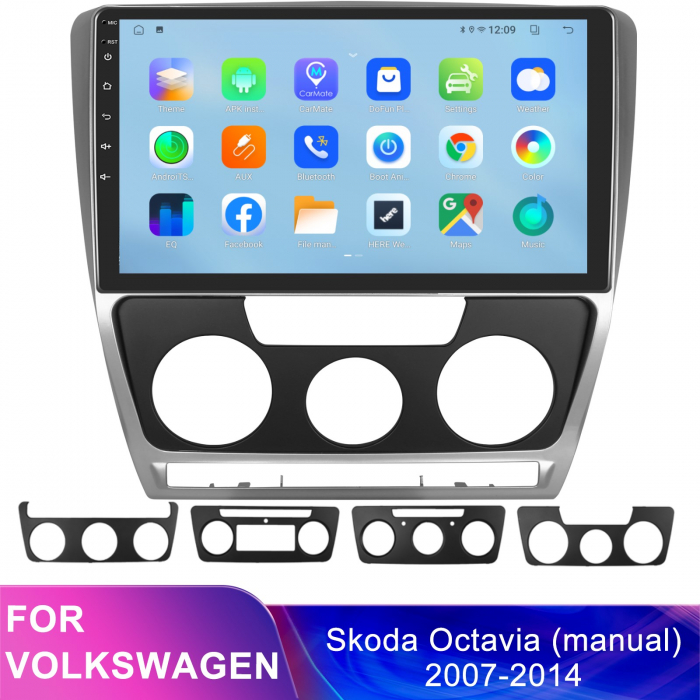 Navigatie Skoda Octavia 2 (2004-2013) cu Android 12, 4GB RAM 64 GB ROM SIM 4G, DSP, ecran 10.1 Inch,Carplay si Android Auto [8]