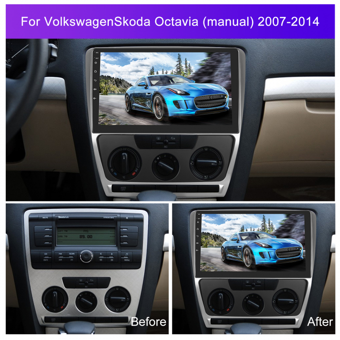 Navigatie Skoda Octavia 2 (2004-2013) cu Android 12, 2GB 32GB, DSP, CarPlay si Android Auto, ecran 10.1 Inch [4]