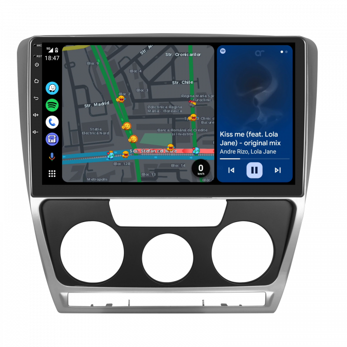 Navigatie Skoda Octavia 2 (2004-2013) cu Android 12, 2GB 32GB, DSP, CarPlay si Android Auto, ecran 10.1 Inch [8]