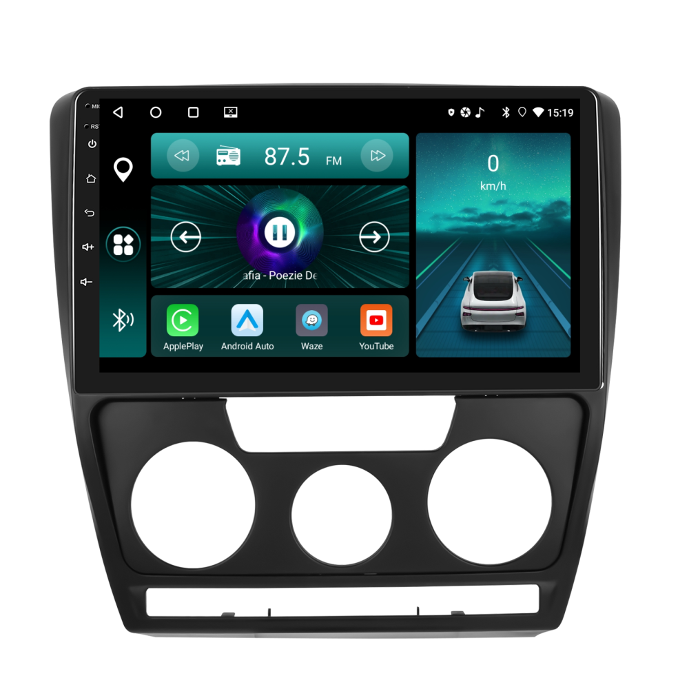 Navigatie Skoda Octavia 2 (2004-2013) cu Android 13, 4GB RAM 64GB ROM, CarPlay si Android Auto Wi-fi, Youtube, Waze, ecran HD 10.1 Inch [6]