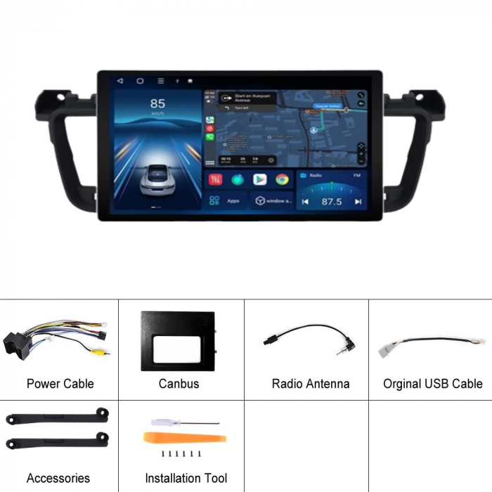 Navigatie Peugeot 508 (2012-2016) 11.5 inch 2000x1200P 2K QLED cu Android 12, DSP 4GB RAM 64GB ROM, CarPlay si Android Auto si SIM 4G, PREMIUM [9]