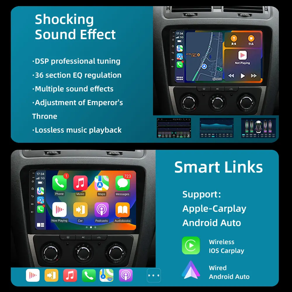 Navigatie Skoda Fabia 3 (2014-2021), Android 12, 4GB 64GB, DSP, SIM 4G, CarPlay si Android Auto ecran 10.1 Inch [6]