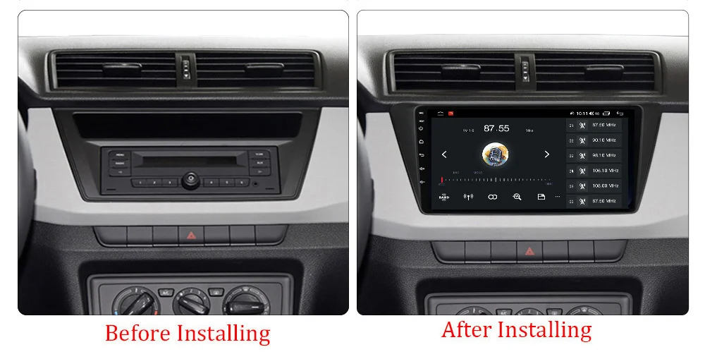 Navigatie Skoda Fabia 3 (2014-2021), Android 12, 4GB 64GB, DSP, SIM 4G, CarPlay si Android Auto ecran 10.1 Inch [4]