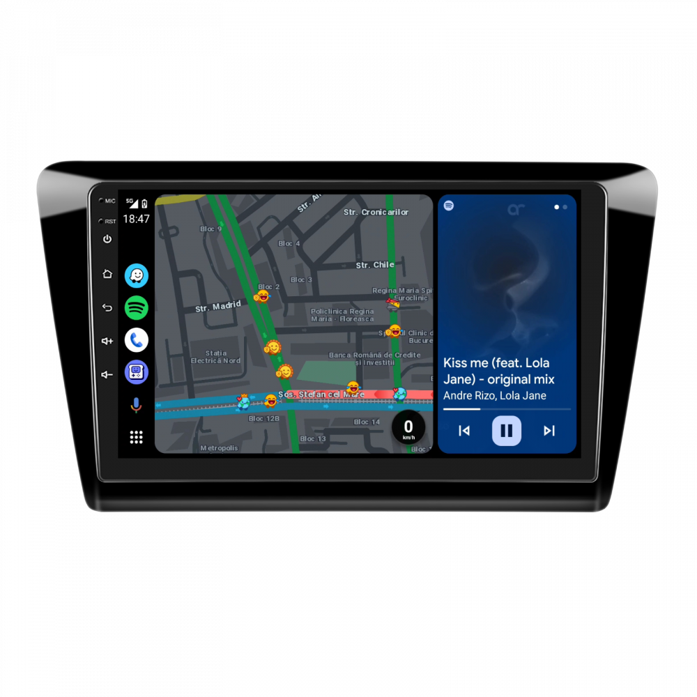 Navigatie Skoda Rapid (2013–2018) cu Android 12, 4GB RAM 64GB ROM, SIM 4G, CarPlay si Android Auto, DSP, ecran 9 inch [6]