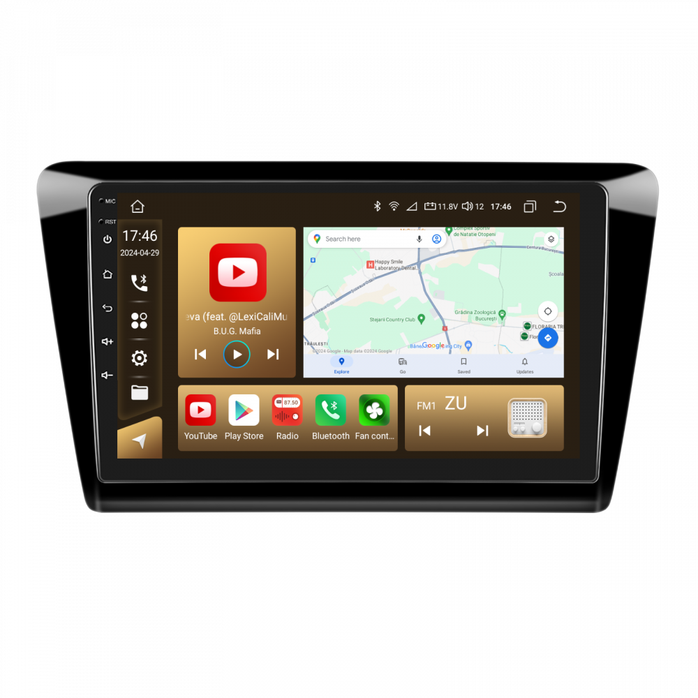 Navigatie Skoda Rapid (2013–2018) cu Android 12, 8GB RAM 128GB ROM, SIM 4G, CarPlay si Android Auto, DSP, ecran 9 inch [3]