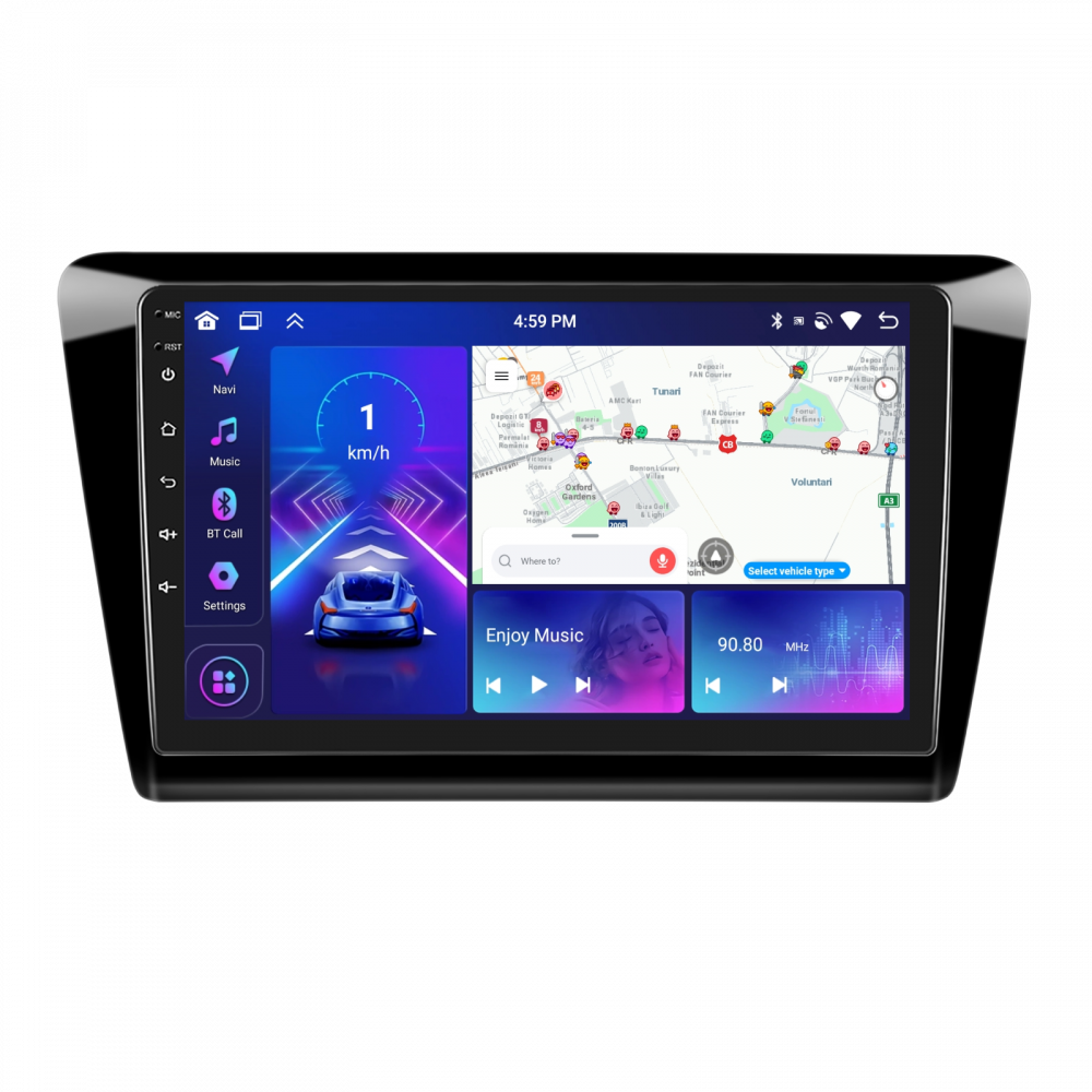 Navigatie Skoda Rapid  Seat Toldeo (2012–2019) cu Android, 4GB RAM 64GB ROM, DSP, ecran 9 Inch,Carplay si Android Auto [1]