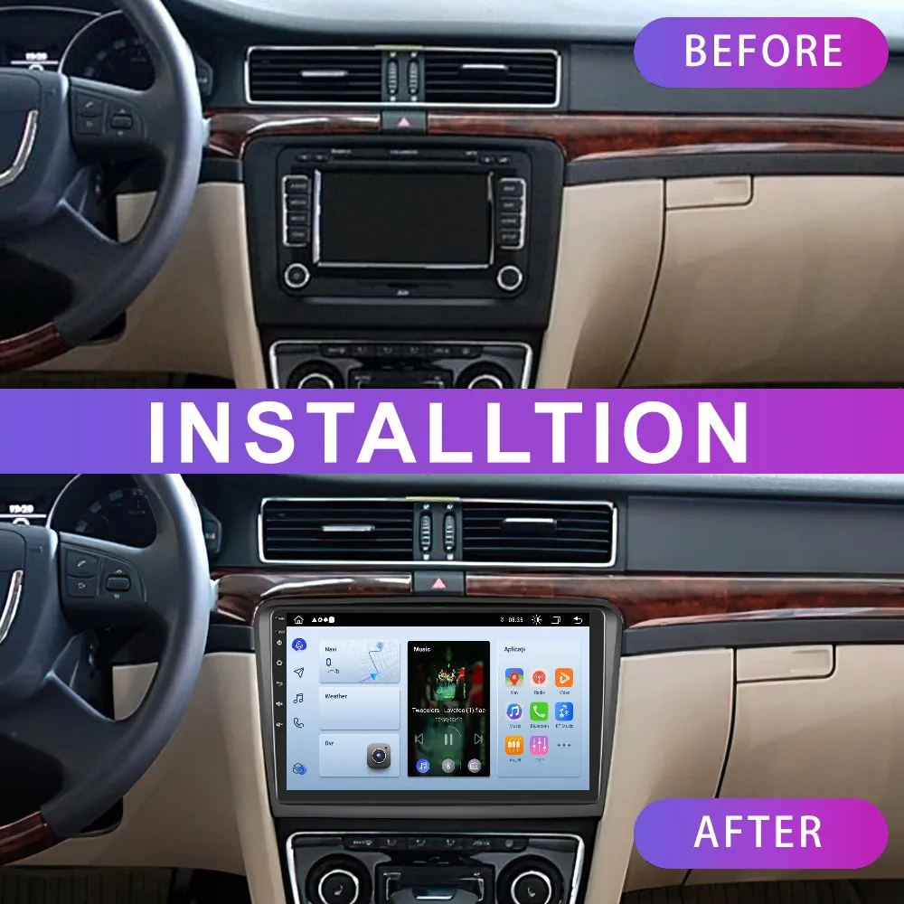 Navigatie Skoda Superb 2 (2008-2015) cu Android 12, 2GB RAM 32GB ROM ecran 10.1 Inch,Carplay si Android Auto [11]
