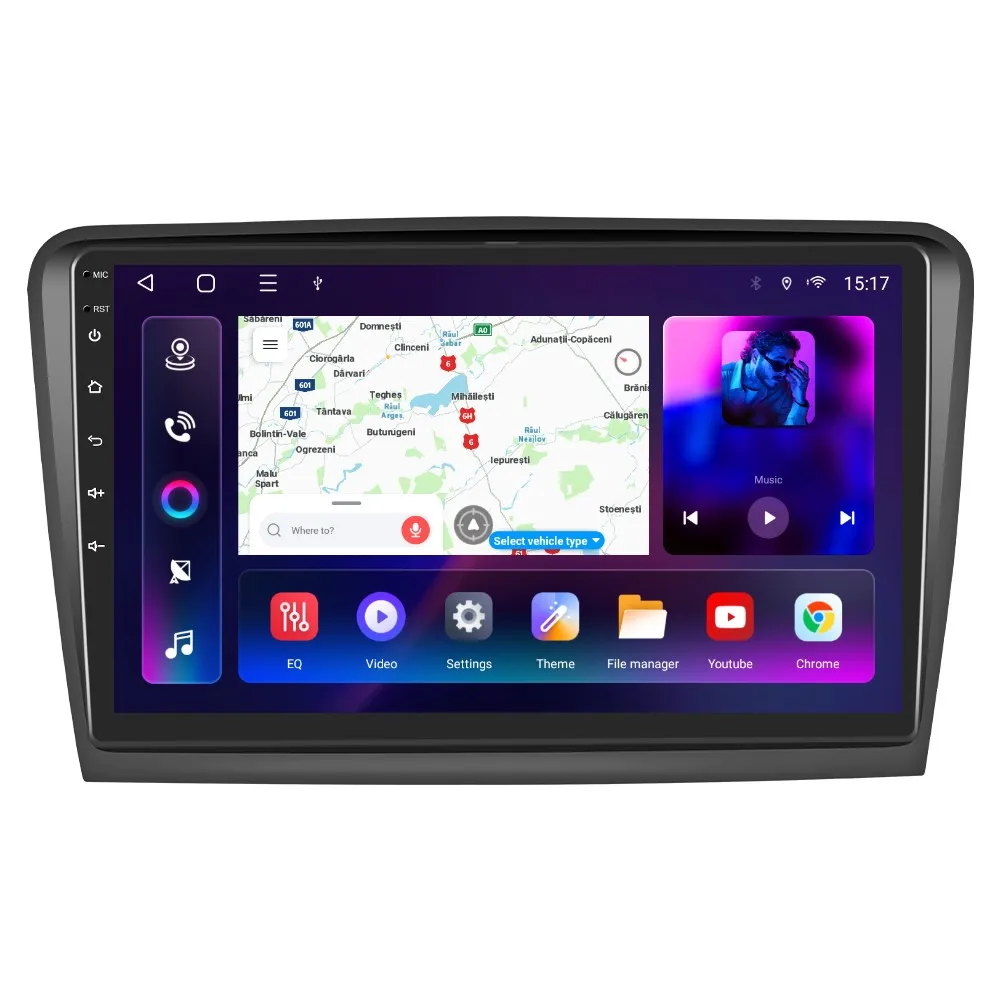 Navigatie Skoda Superb 2 (2008-2015) cu Android 12, 4GB RAM 64GB ROM, DSP, SIM 4G, ecran 10.1 Inch,Carplay si Android Auto [4]