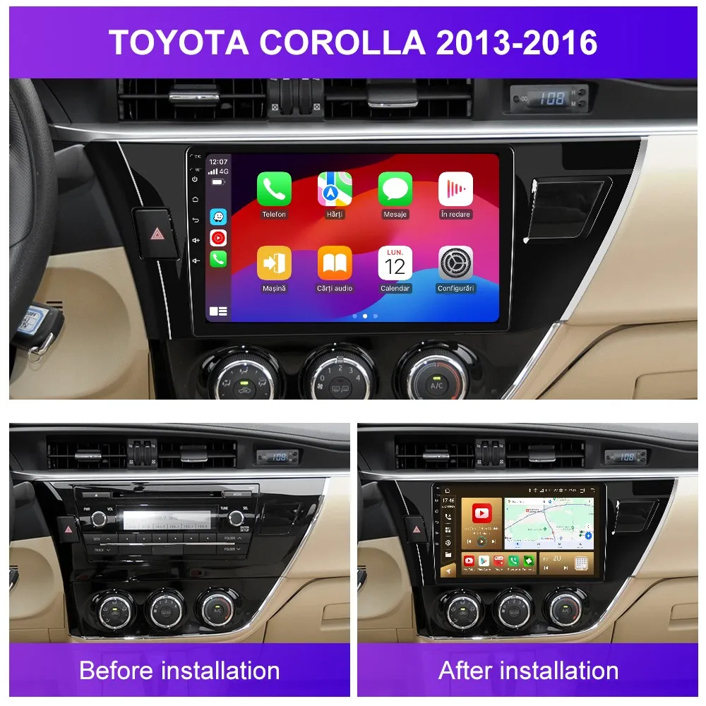 Navigatie Toyota Corolla (2013-2017) cu Android 12, 2GB RAM 32GB ROM, DSP, ecran 10.1 Inch,Carplay si Android Auto [3]